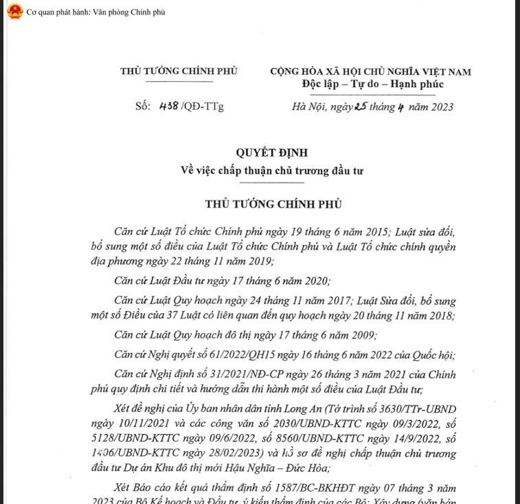Chấp thuận chủ trương đầu tư